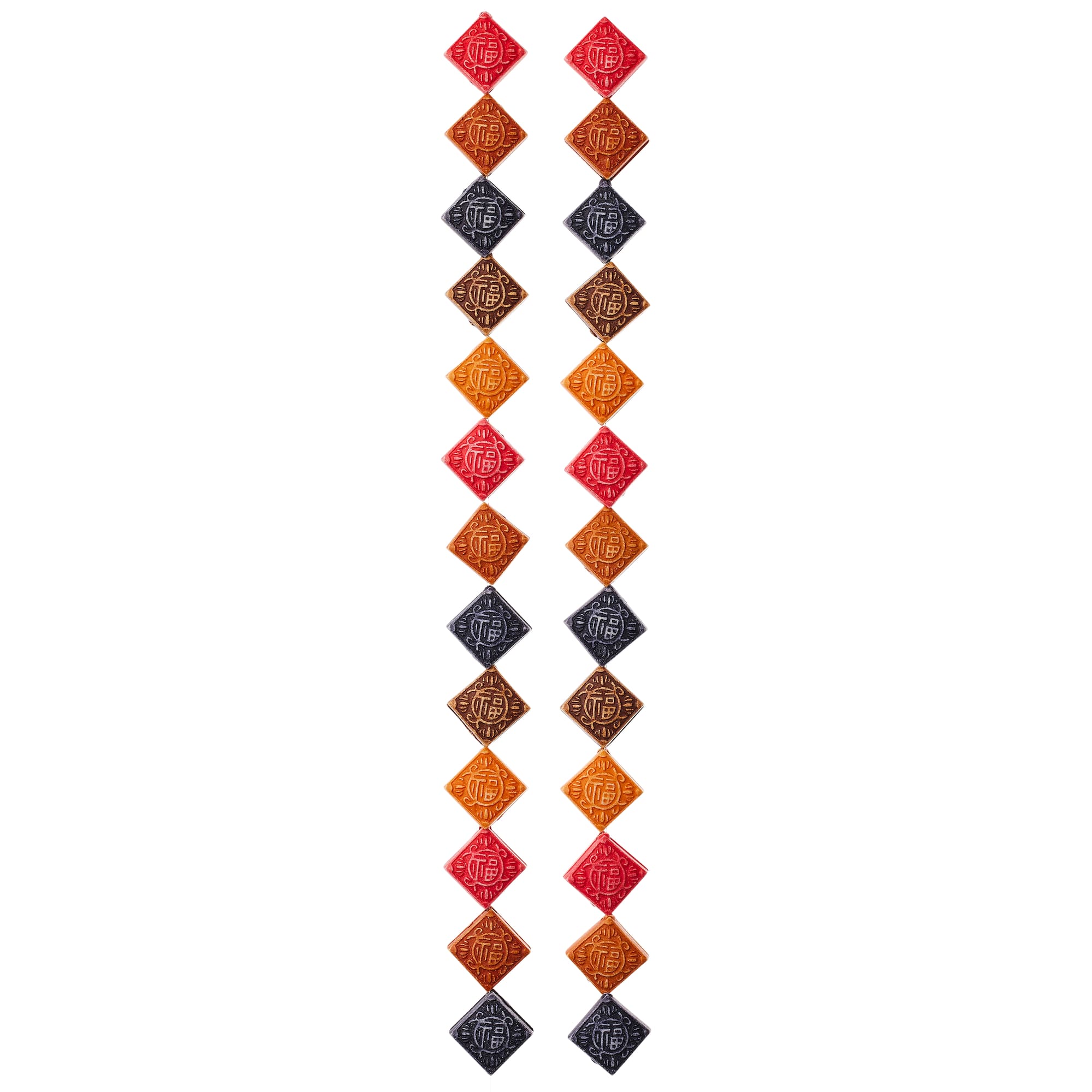 Orange Mix Diamond Resin Beads, 15mm by Bead Landing™